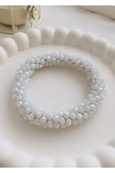 VNS Accessories سوار مطاطي مطرز بالكريستال
