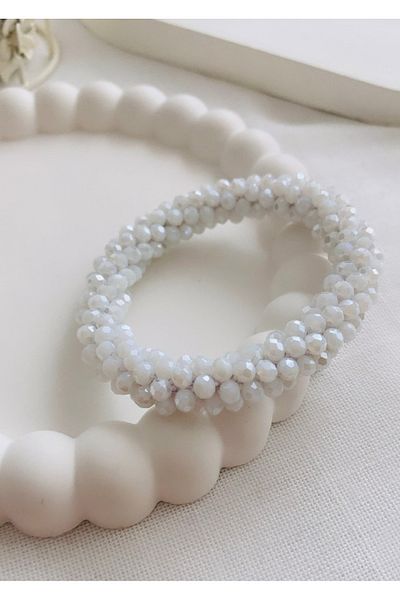 VNS Accessories سوار مطاطي مطرز بالكريستال