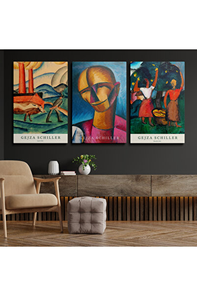 HOMEPACK 3'lü Set Kanvas Duvar Tablosu Canvas Tablo Boho Klasik Modern HP208