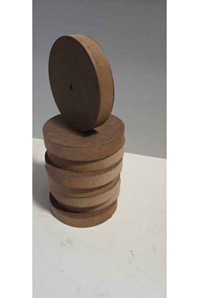 Ekim Aksesuar 8'li Ahşap Tekerlek Oyuncak Ahşap Yuvarlak çap 12 cm Cnc Kesim