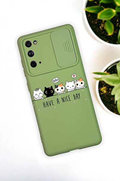mooodcase Samsung S21 Uyumlu Şirin Kedicikler Desenli Kamera Koruma Slider Kapaklı Silikonlu Telefon Kılıfı