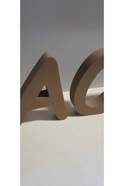 Ekim Aksesuar Boyanabilir Ham Mdf Harfler - 25mm Kalınlık, 15cm Yükseklik (A-...