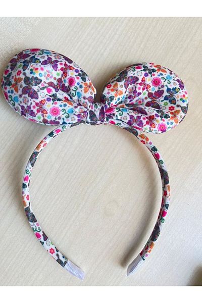 BERG White Butterfly Patterned Bow Crown