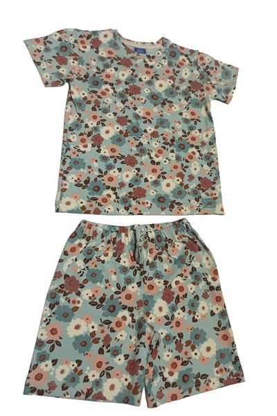 AKL GIRL'S ORGANIC COMBED SHORTS SUIT (2-10- AGE GROUP)
