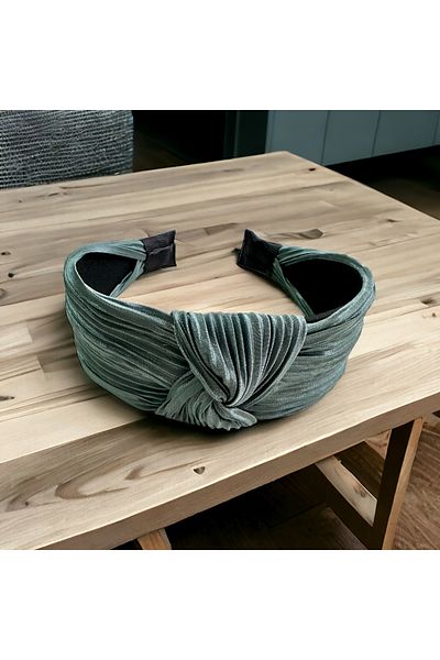 alsaccessories Зелена плисирана корона, корона за коса