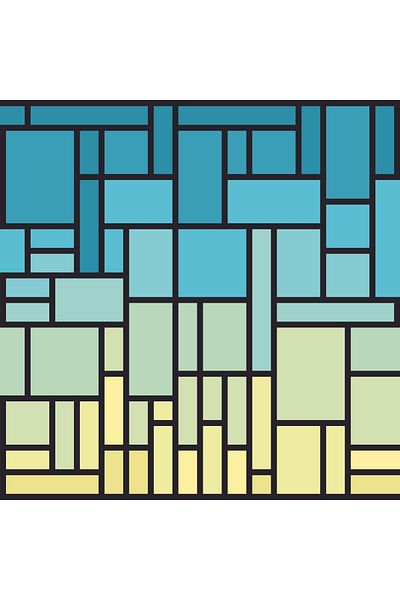 Dekoros Modrian Geometric Pattern Adhesive Foil, Blue Yellow Shaped, Water Resistant Covering Paper 1003