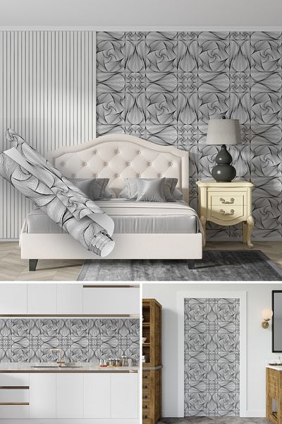 Dekoros Line Pattern Adhesive Foil, Visual Illusion Looking Furniture Cabinet Covering Paper 1004
