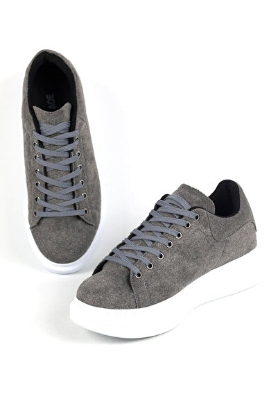Rainon Store Gray Suede High Sole Men's Sneakers