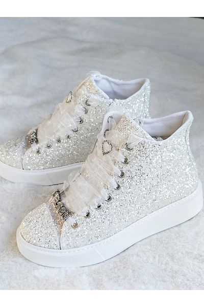 Ayakkabı Tutkusu Stilo ® Pantofi Mireasa Sport Alb Sclipici Topuri Lungi Cu Fermoar Intern Pantofi Rochie Mireasa