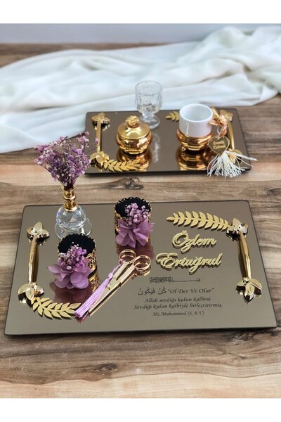 Masalsı Concept Söz Nişan Tepsisi Yüzük Yükselticiler Makas Damat Kahve Finca...