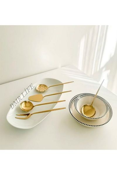 Demir Çeyiz Dmr Life 5 Piece Elite Gold Sauce Serving Set (Small Size)