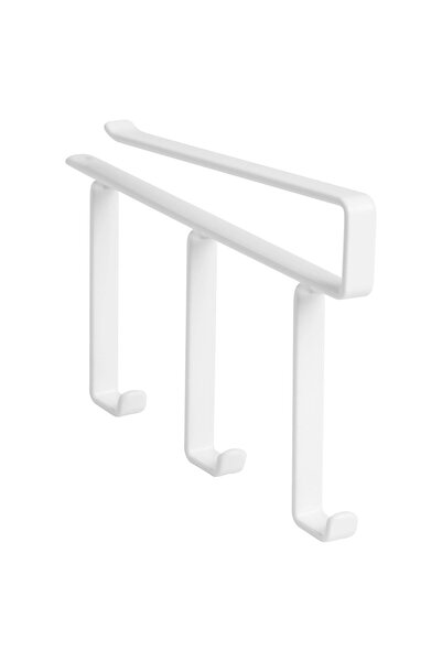 IKEA 3 Kancalı Raf Askısı Uzunluk: 12 Cm Metal Mutfak Rafı Askısı Beyaz Çelik Askı