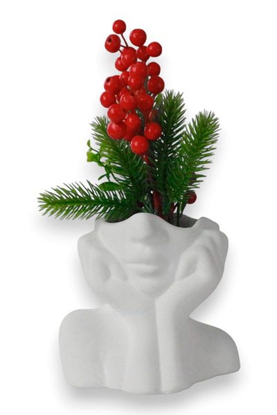 Evene White Vase - Small Vase, Table Top Vase, Home Decoration, Model 28