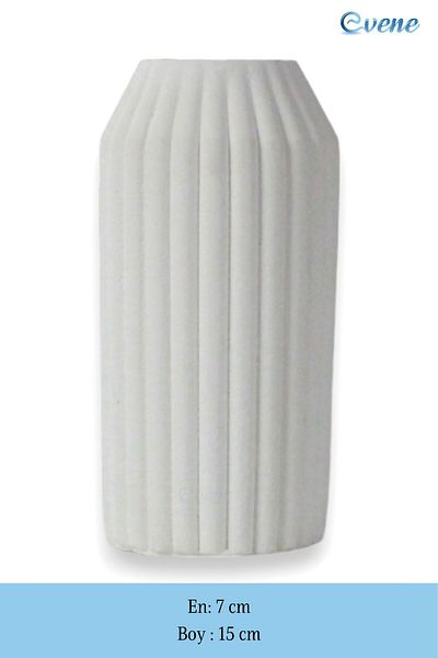 Evene White Vase Model 27 - Small Vase, Tabletop Vase, Home Decoration