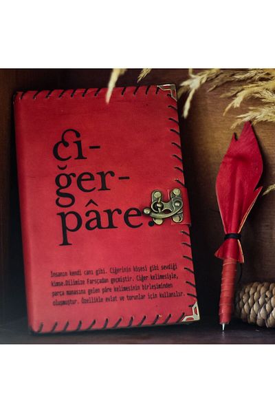 zarif atölye Gift leather notebook with liverpare detail