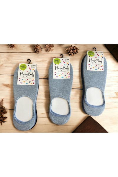 Happy Body Combed Cotton Unisex 4-Piece Ballerina Invisible Washed Fabric Anti-Slip Silicone Band