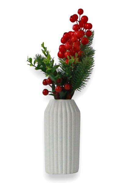 Evene White Vase Model 27 - Small Vase, Tabletop Vase, Home Decoration