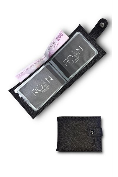 Roan Natural Pattern Leather Men's Wallet Card Holder