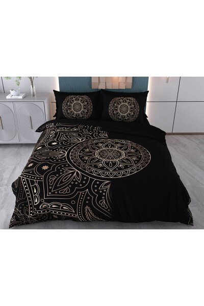 BEYZADE HOME طقم غطاء لحاف مزدوج ثلاثي الأبعاد 6 قطع BLACKLINE