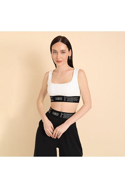 GaiaCollection White Printed Crop