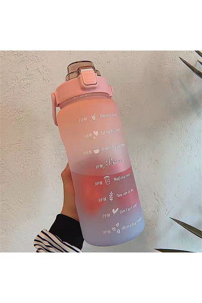BEYZANA Pink Motivational Water Bottle Water Bottle Water Bottle 2l Tritan Gym Water Bottle Bpa Free Water Bottle