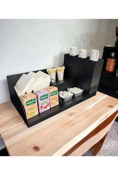 Genel Markalar Çay & Kahve 3 Bölmeli Karton Bardaklık Organizer Stand Set