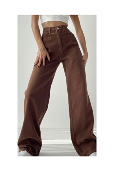 Gönen Passage Pantaloni largi Palozzo cu talie super înaltă din anii 90 (FĂRĂ...