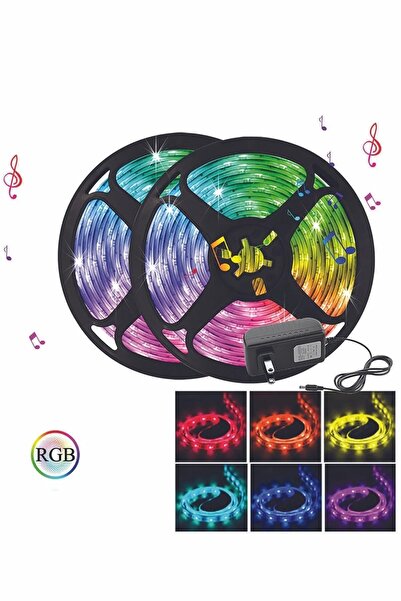 Daxom Led 5 Mt Renkli Kumandalı Adaptörlü Çift Taraflı Bant Tak Çalıştır Rgb 20 Fonksyonlu Şerit