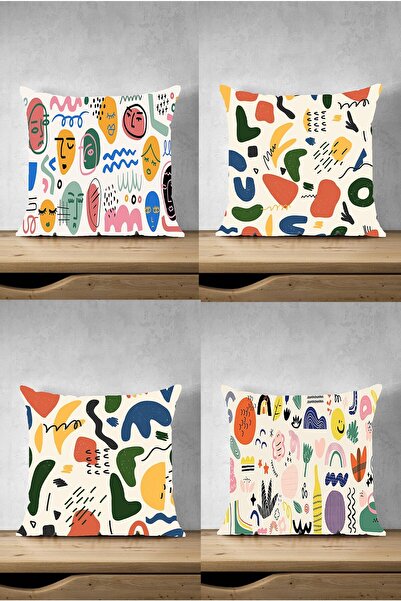 fdm desıgn غطاء وسادة مطبوع على الوجهين بتصميم مخصص برتقالي مجردة مجردة مكون ...