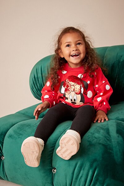 Next Baby Pamuklu Kırmızı Chrismast Temalı Sweatshirt Tayt Alt Üst Takım