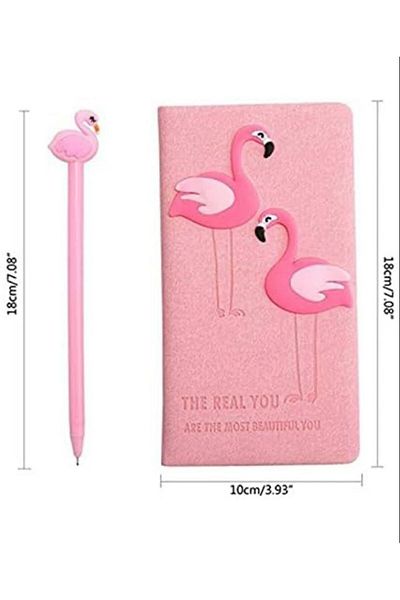 BLA GROUP Cute Notebook Flamingo Cute Shiny Figured Notebook Memory Book Unlined