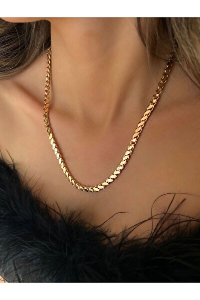 FLARF Snake Patterned Long Stylish Steel Necklace