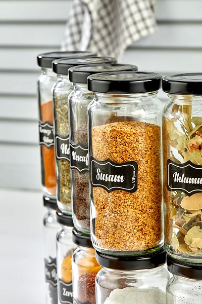 vipgross 10 Glass Spice Jars - Spice Set with Metal Lids - Spice Label is Gifted