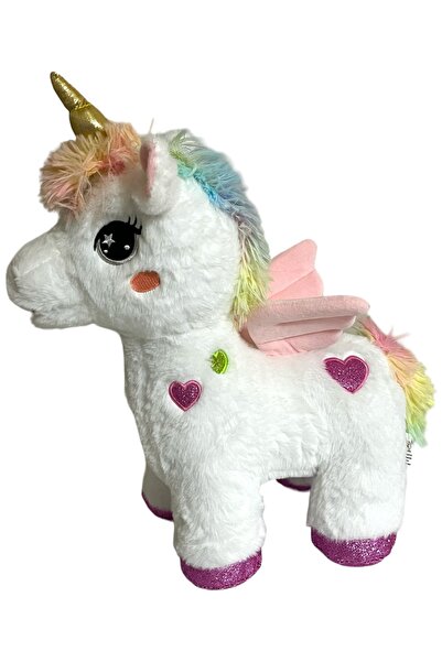 Shem Peluş Boynuzlu Ve Kanatlı At Pony Unicorn 35 Cm