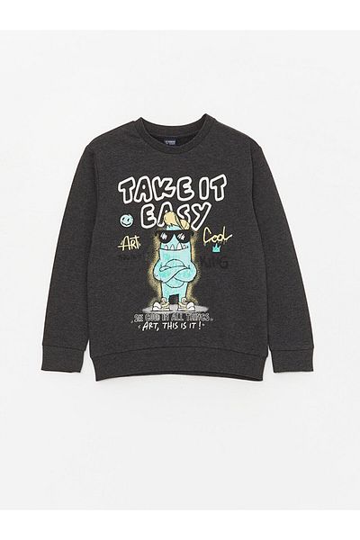 LC Waikiki Boy - Crew Neck Printed Long Sleeve Sweatshirt and Sweatpants