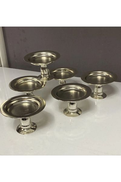 Aslı Hediyelik 6-Piece Silver Coffee Side Turkish Delight Bowl, macaron holder, sugar bowl, presentation, coffee, treat bowl, groom Coffee Presentation