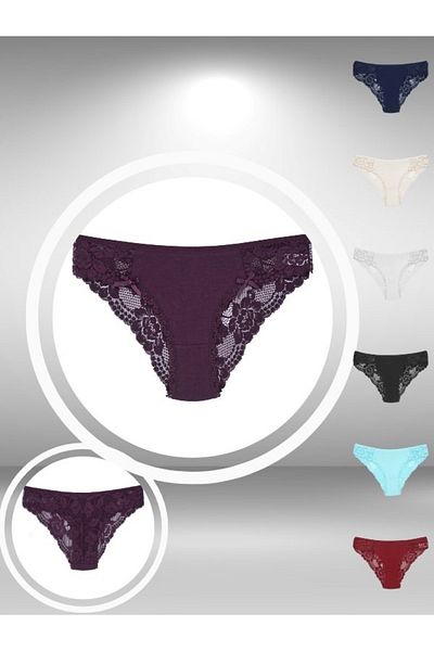 ŞahTan Cotton Sides and Back Lace Slip Women's Panties