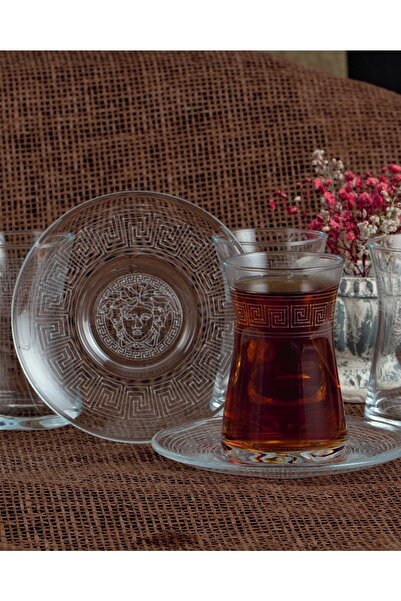 Kikovski 12 Parça Çay Seti - Paşabahçe Heybeli Antik Desen