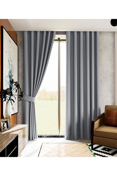 oğur dikimevi Gray Thermal 100% Light Proof Blackout Blackout Sunshade Curtain