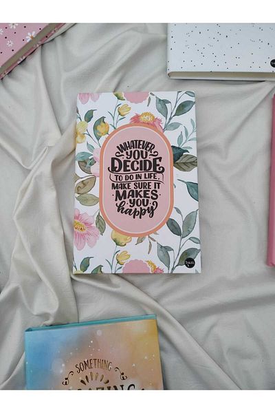 esperidesign Happy Floral Plain Notebook (13X18 CM)