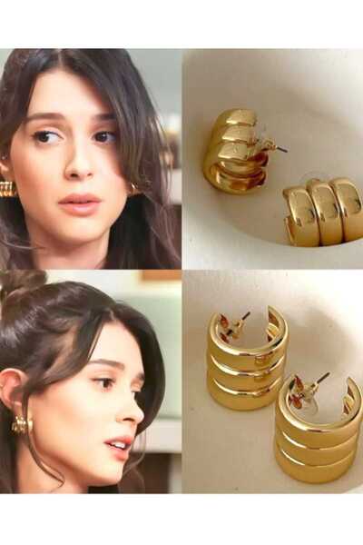 HKN AVM ACCESSORİES 316 L Çelik küpe çelik küpe gold