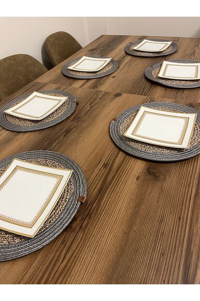 naylişhome 6 Pieces 33x33 Supla.ameriken Serving, Table Cloth, Supla Gift, Dowry Presentation