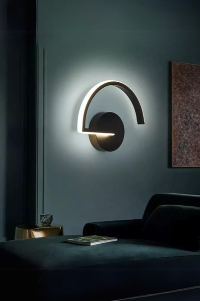 Elektroyou Moskov Siyah Dekoratif Beyaz Ledli Aplik