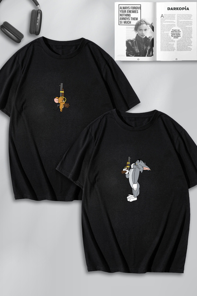 macklin Unisex Femei Bărbați Tom și Jerry Duel imprimat Lover Cuplu Combinați...