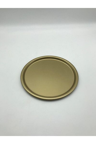 Aslı Hediyelik Metal Antique Single Person Decorative Tea, Coffee and Cake Service Presentation Tray 23 Cm