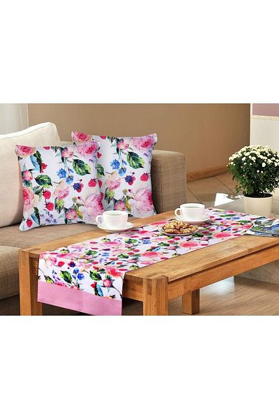 Miss Betty Runner and Square Pillow Set Rose Deluxe