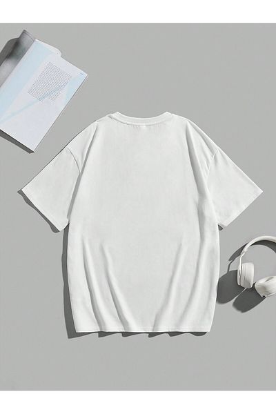 Jose Clothing Μπλουζάκι με λευκή στάμπα Unisex από οργανικό βαμβάκι Oversize