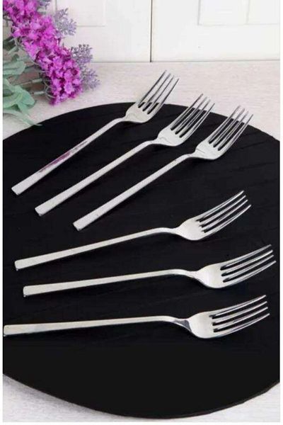 gök 6-piece breakfast and dessert fork lux (stainless steel)