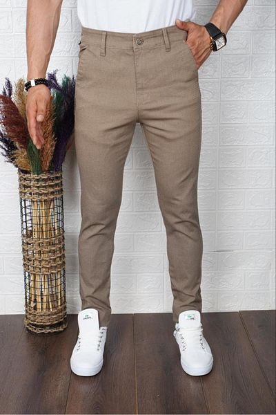 SENDORY NEW SEASON 100% KOTON CANVAS GABARDIN SLIM FIT CUT PANTS KNSPNT101