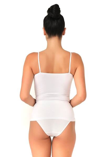 Emay Seamless Ip Askılı Toparlayıcı Atlet Beyaz Yeni Sezon